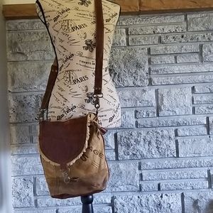 Vintage US postage leather messager cross body bag